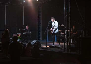Students at a local music festival